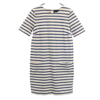 MARC BY MARC JACOBS マークバイマークジェイコブス ボーダー 半袖 ワンピース XS ホワイト系