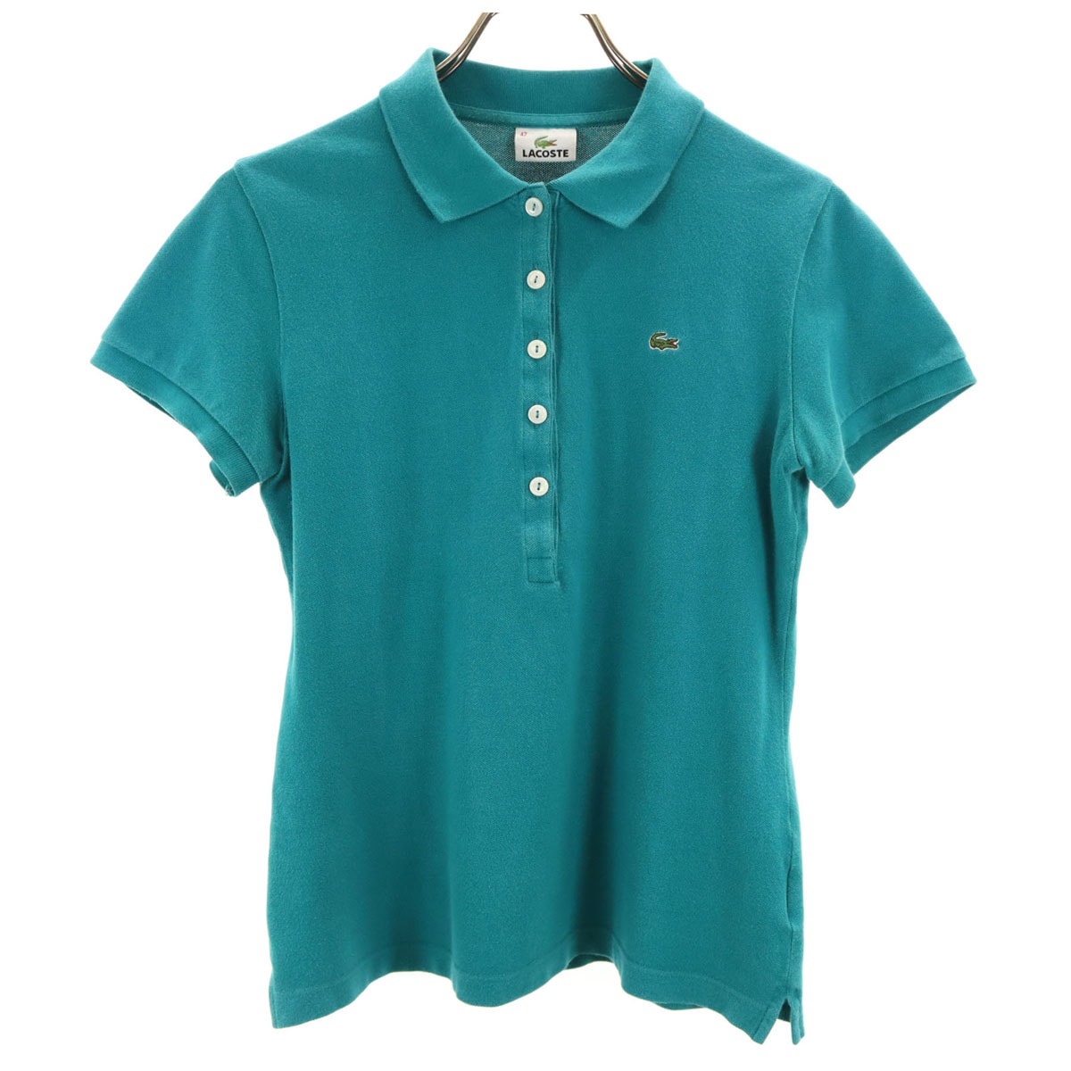 LACOSTE ラコステ 半袖 ポロシャツ 42 ターコイズ 鹿の子