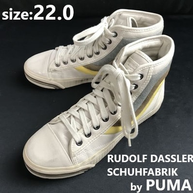 ルドルフダスラー RUDOLF DASSLER SCHUHFABRIK by PUMA★ハイカットスニーカー【22.0/白/white】leather sneakers/Shoes/trainers◆bF-155