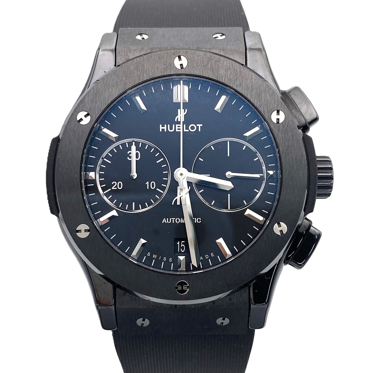 HUBLOT ウブロ クラシックフュージョン ブラックマジック 腕時計 521.CM.1171.RX セラミック ラバー ブラック  メンズ【中古】