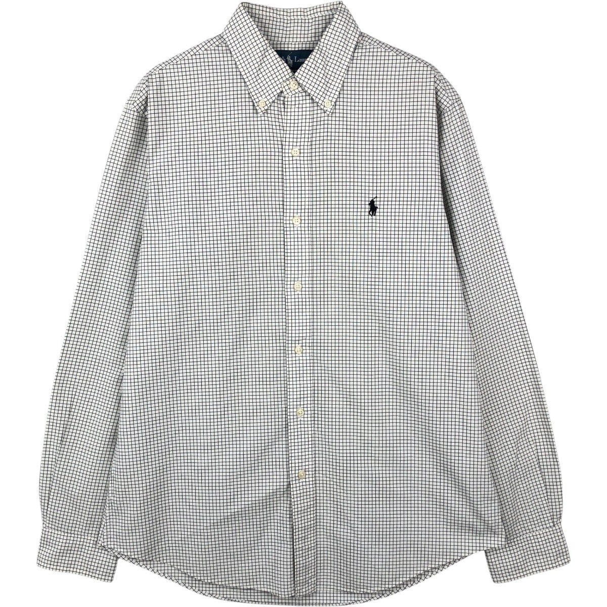古着 ラルフローレン Ralph Lauren CUSTOM FIT 長袖 ボタンダウンチェックシャツ メンズM相当/eaa661334
