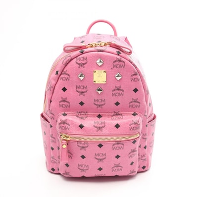 エム・シー・エム MCM STARK VISETOS ヴィセトス リュックサック バックパック バッグ PVCコーティングキャンバス レディース ピンク系 / ブラック系 MMK5SVE37PK001 【中古】