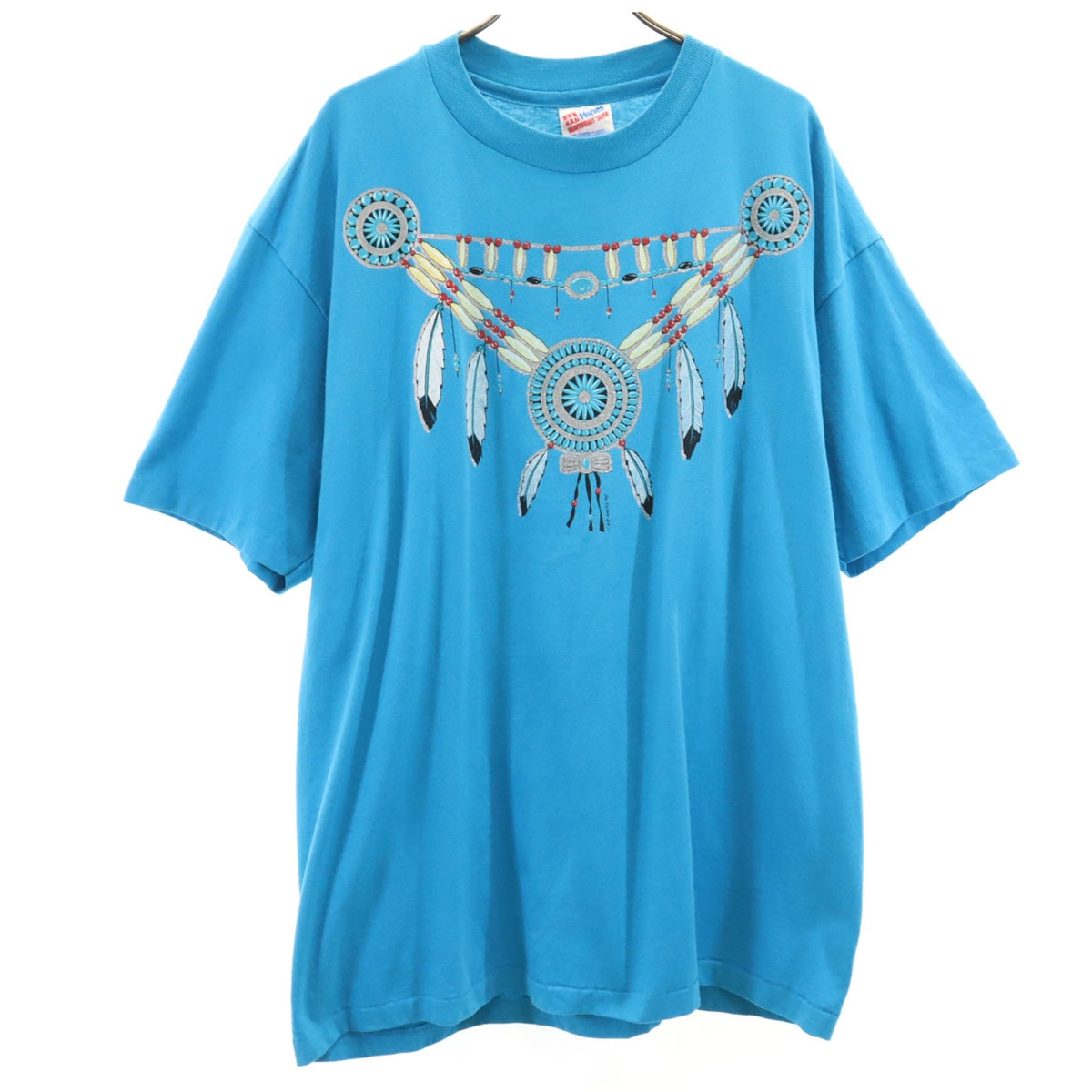 Hanes ヘインズ 90s オールド USA製 ドリームキャッチャー 半袖 Tシャツ XL 水色 シングルステッチ