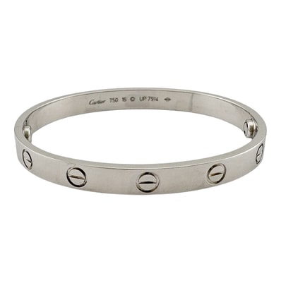 カルティエ ラブブレス バングル 18金 K18ホワイトゴールド レディース CARTIER 中古