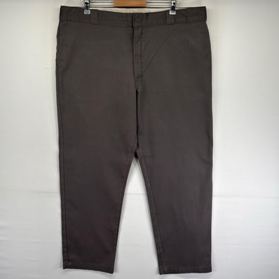 古着 ディッキーズ Dickies パンツ ワークパンツ 874 チノパン テーパード FLEX チノパン ジップ W44 L32 グレー系 メンズ