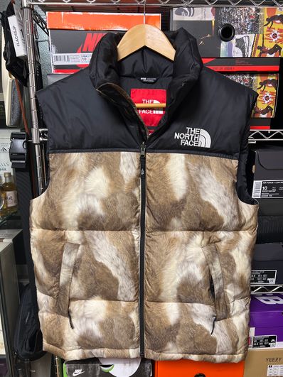 Supreme x The North Face Fur Print Nuptse Vest "Brown"