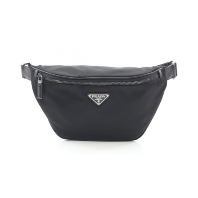 プラダ PRADA RE-NYLON TESSUTO+SAFFIANO ベルトバッグ ウエストバッグ ボディバッグ バッグ ナイロン サフィアーノレザー メンズ ブラック系 2VL033F0002 【中古】