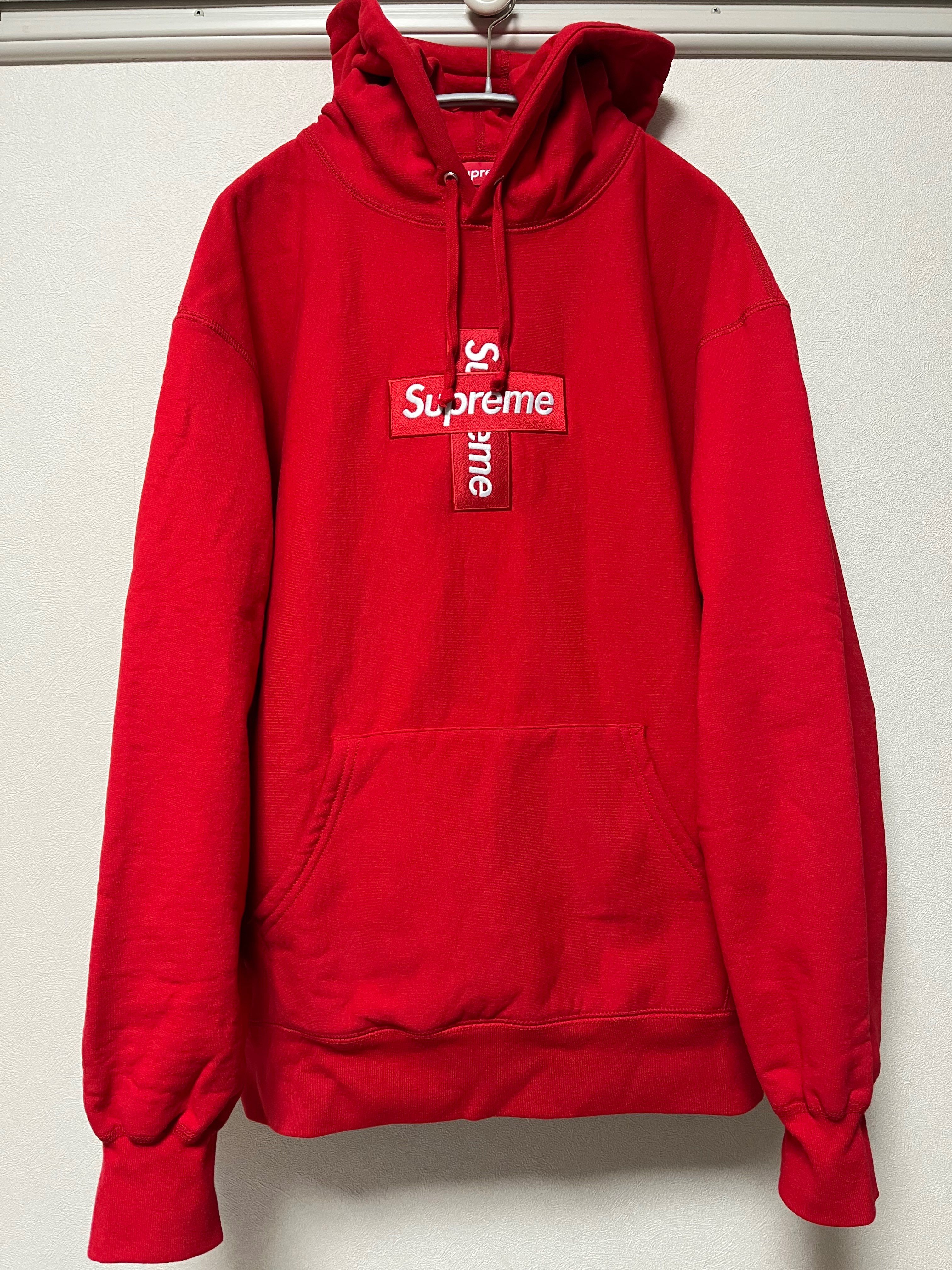 Supreme Cross Box Logo Hooded Sweatshirt "Red"