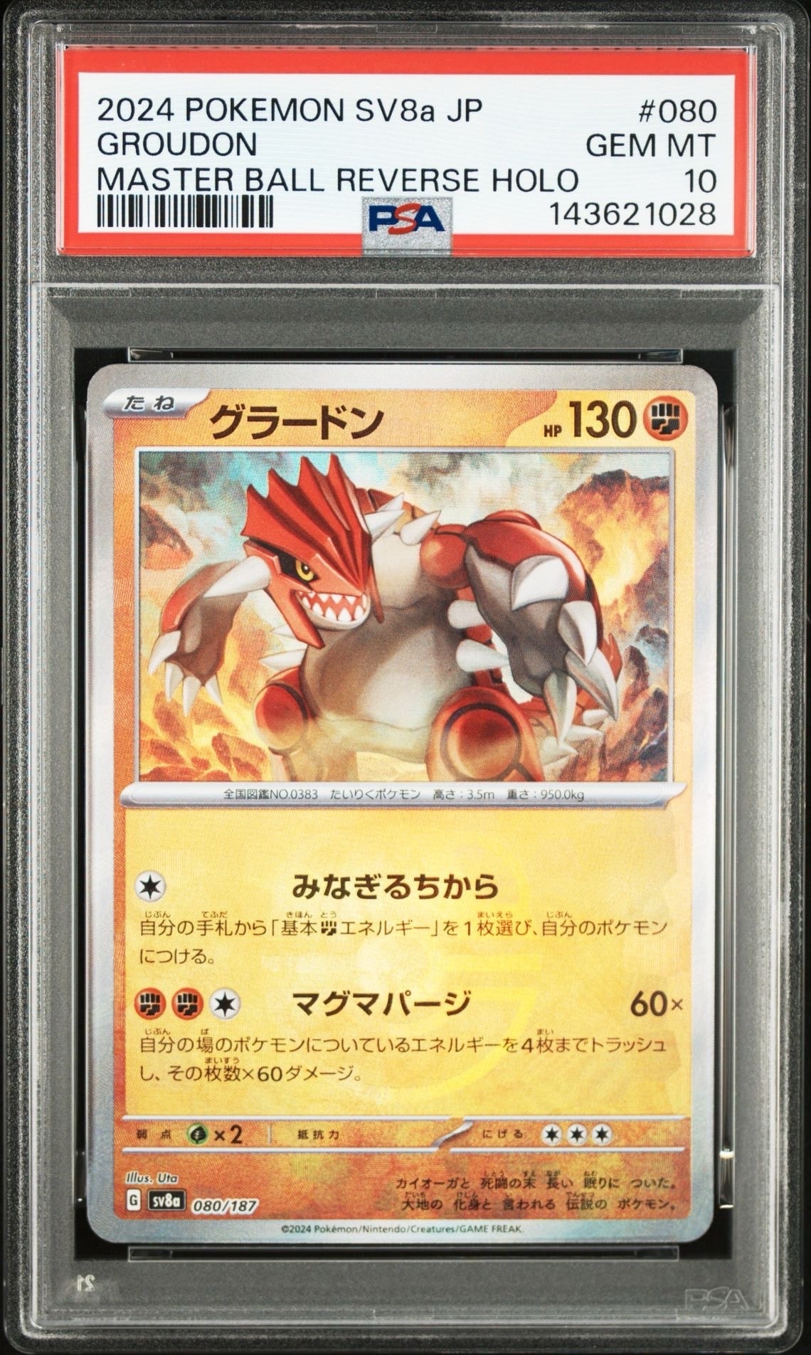 グラードン :マスターボールミラー [SV8a 080/187](ハイクラスパック「テラスタルフェスex」)