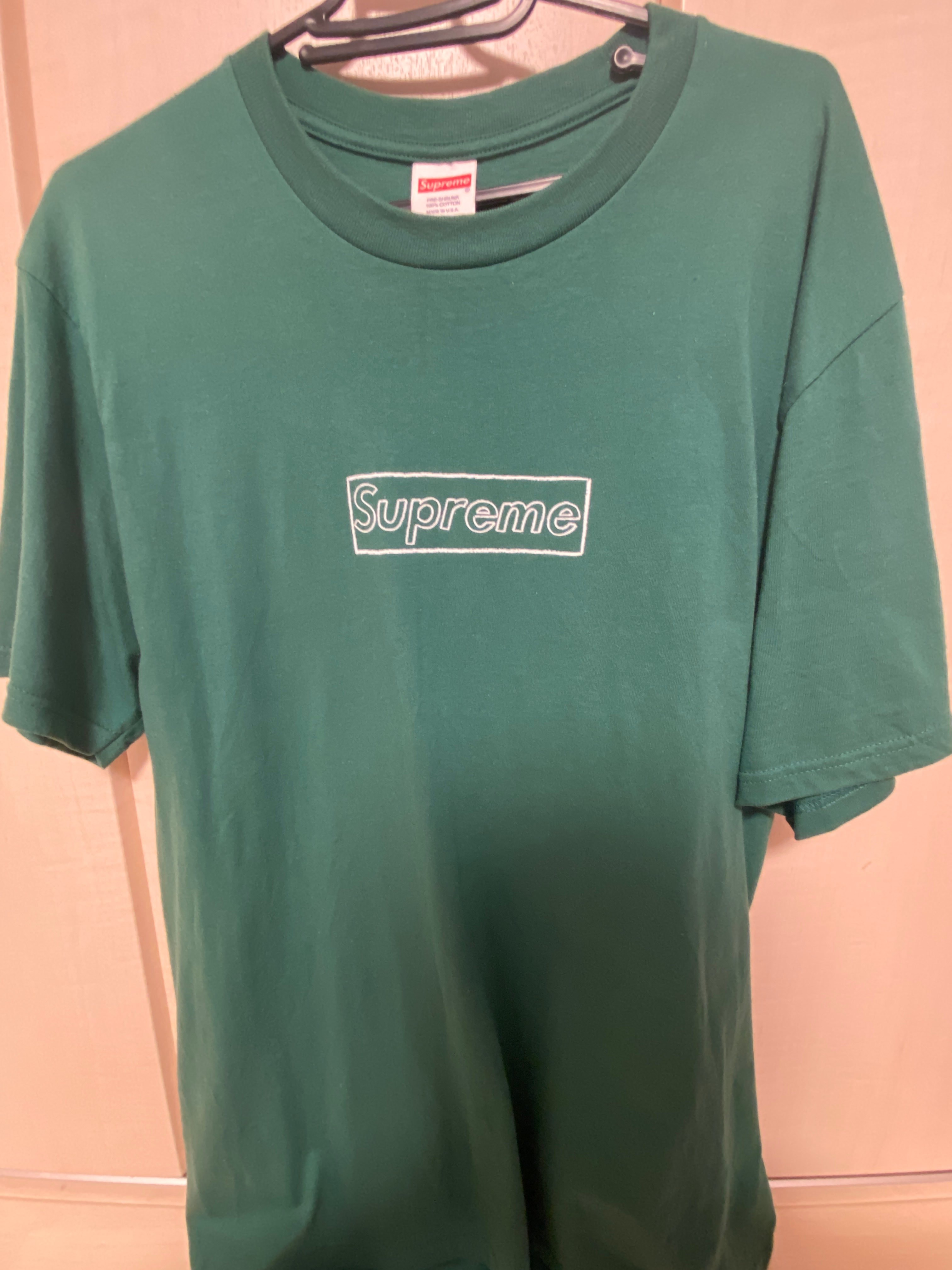 Supreme KAWS Chalk Logo Tee "Light Pine"