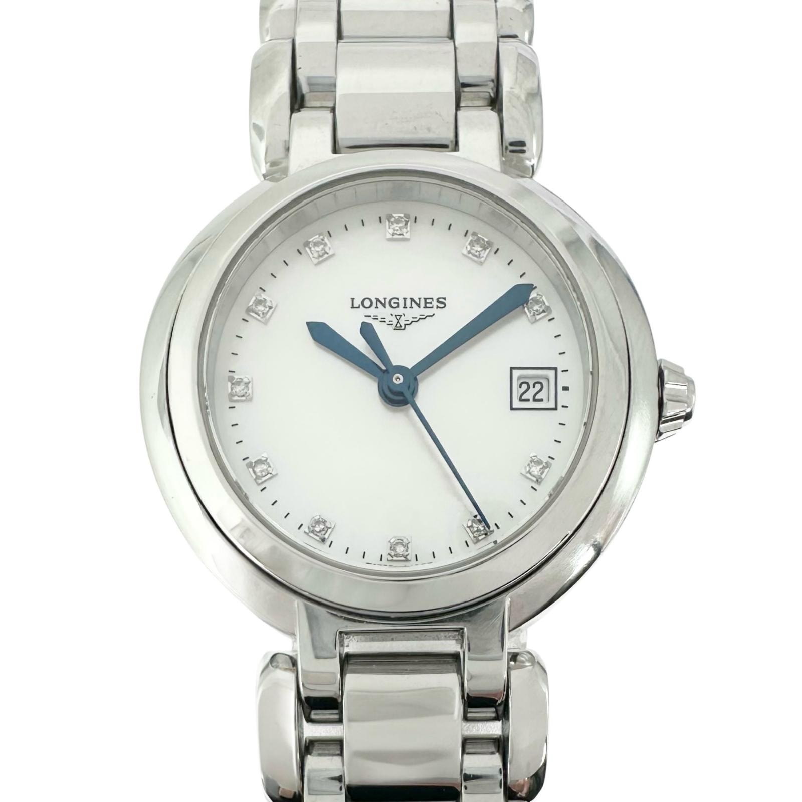 美品 LONGINES ロンジン プリマルナ L8.110.4 腕時計 ステンレススチール 自動巻き ホワイト文字盤 レディース【中古】