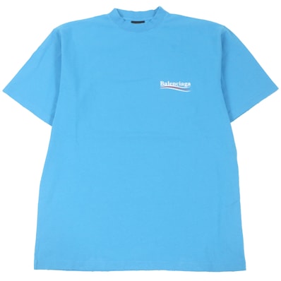 BALENCIAGA Women's Political Campaign T-shirt Large Fit "Blue Sky"
