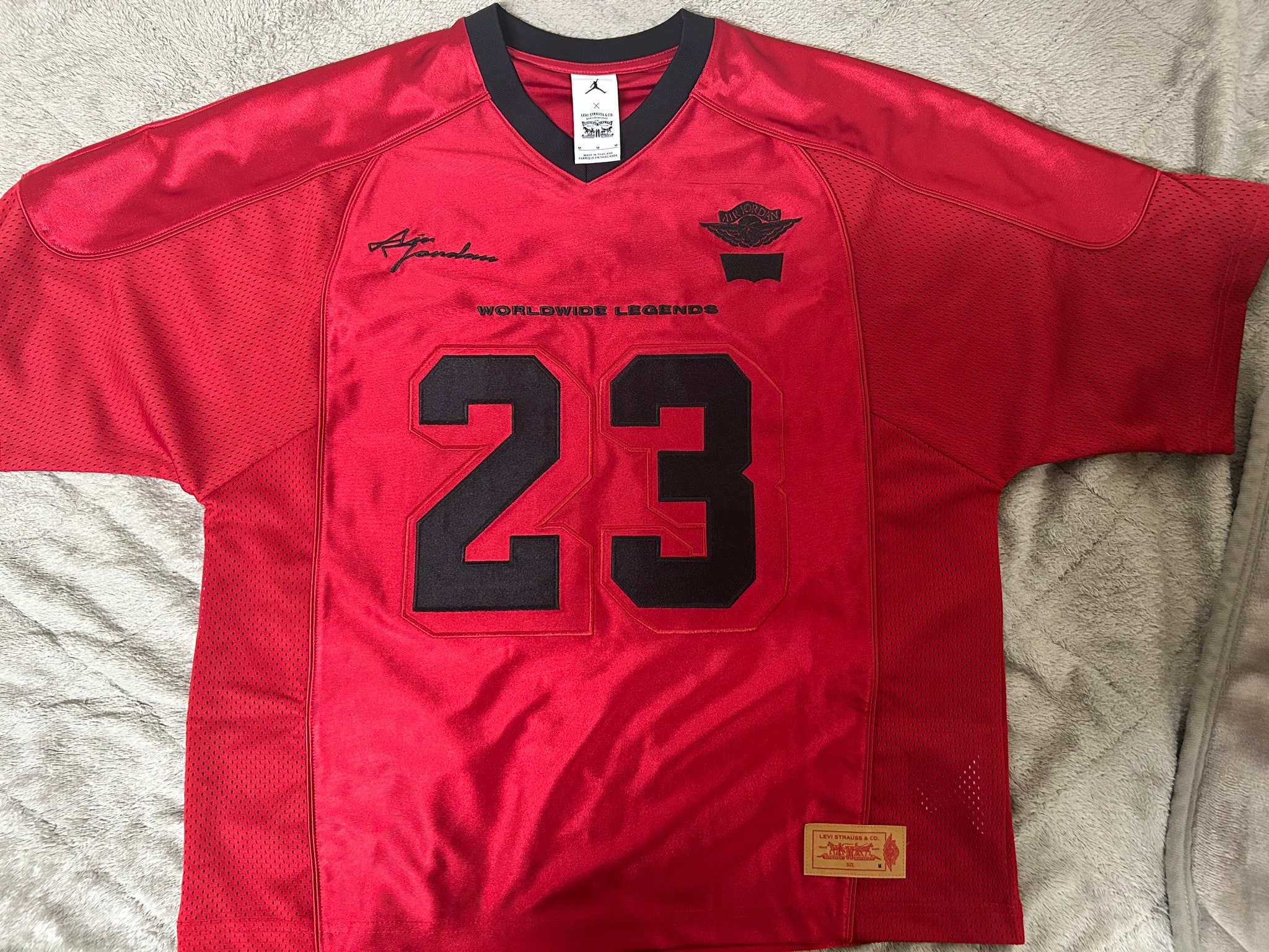 Nike Jordan x Levi's Red Jersey Tops "Red" (US Size)