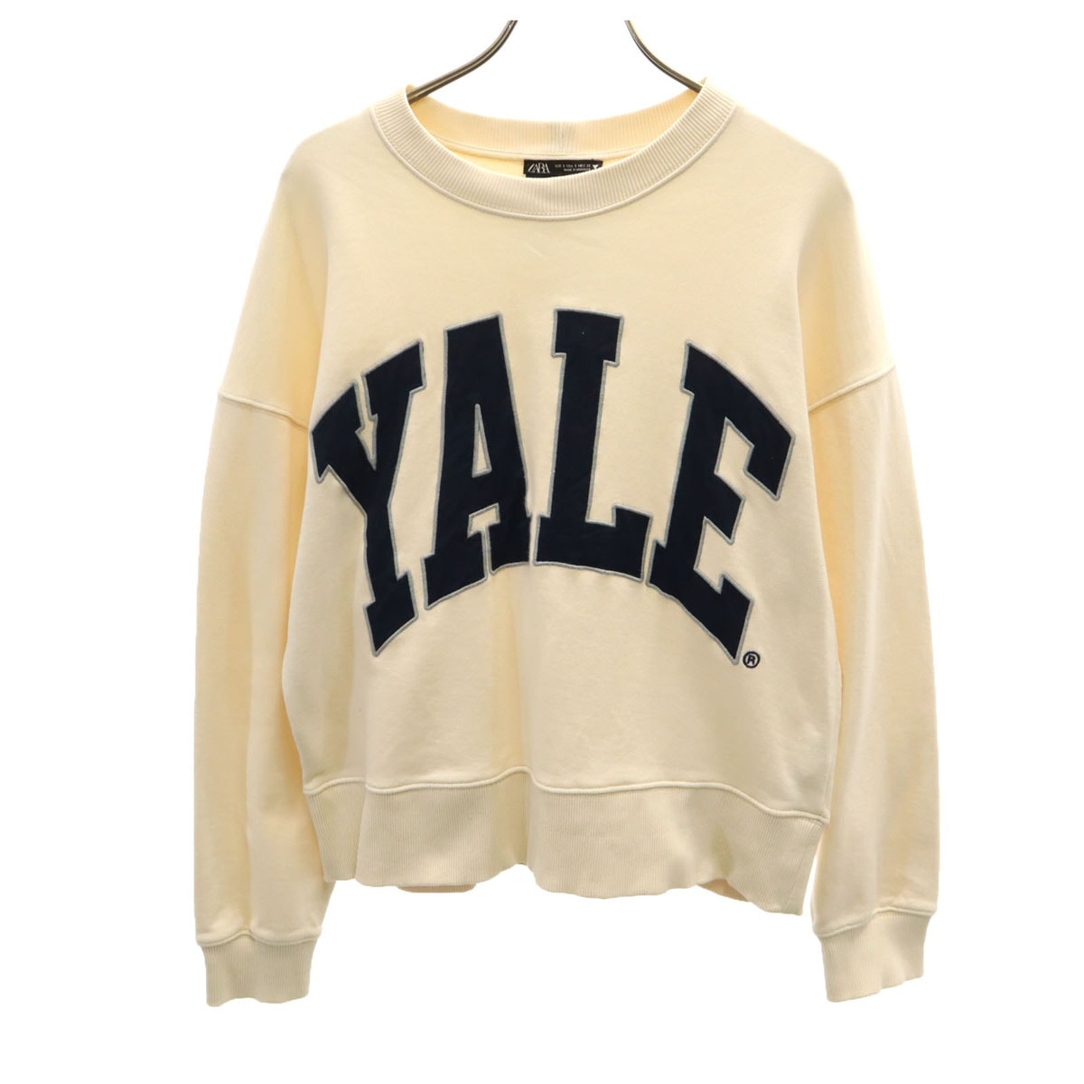 ZARA ザラ イェール大学 コラボ YALE 長袖 スウェット トレーナー S ベージュ