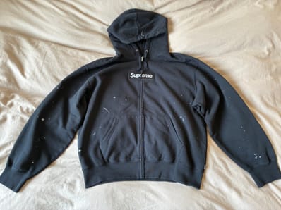 Supreme x MM6 Maison Margiela Box Logo Zip Up Hooded Sweatshirt "Black"