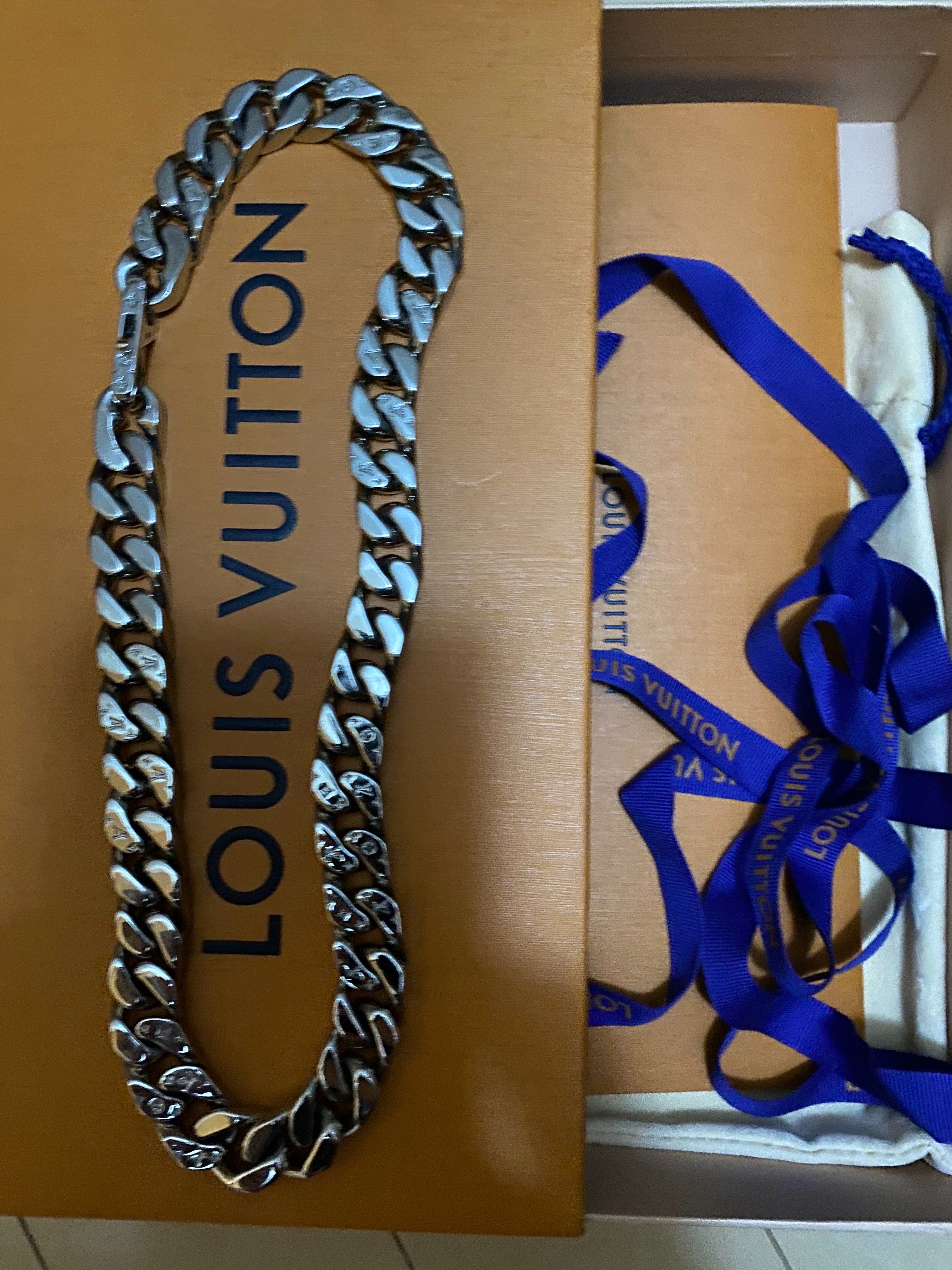 Louis Vuitton Monogram Chain Necklace "Silver"