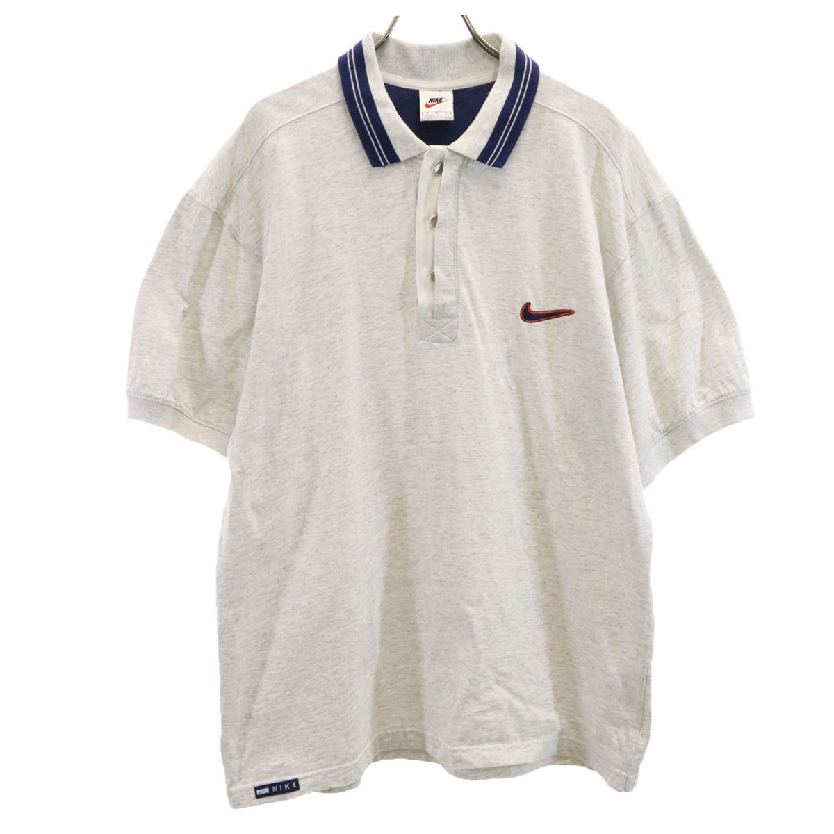 NIKE ナイキ 90s 00s オールド 半袖 ポロシャツ M グレー
