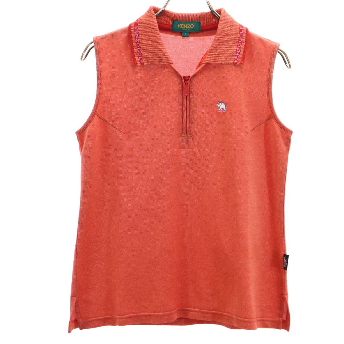 KENZO GOLF ケンゾーゴルフ 90s 日本製 オールド ゴルフ ノースリーブ ポロシャツ 1 オレンジ系