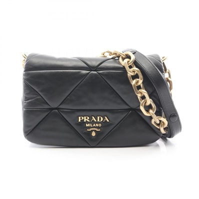 プラダ PRADA パデット 2WAY ショルダーバッグ バッグ レザー レディース ブラック系 【中古】
