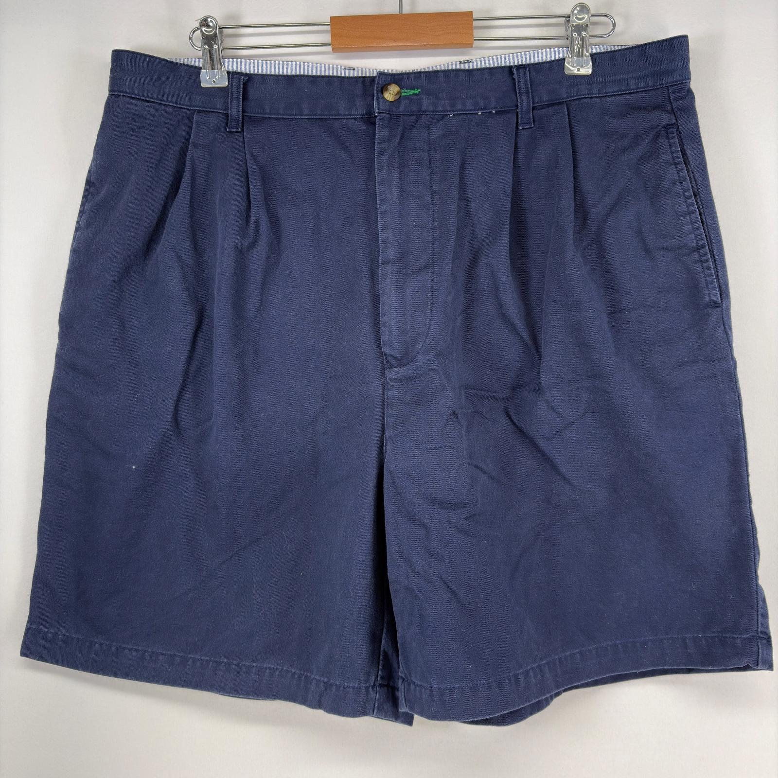 古着 トミーヒルフィガー TOMMY HILFIGER ショートパンツ ワンポイント ジップ ツータック ハーフパンツ チノパン w40  ネイビー メンズ