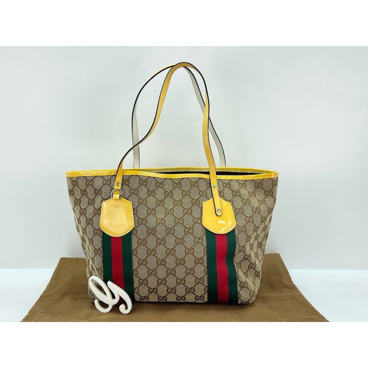D (傷や汚れあり)】グッチ GUCCI シェリーライン トートバッグ【中古
