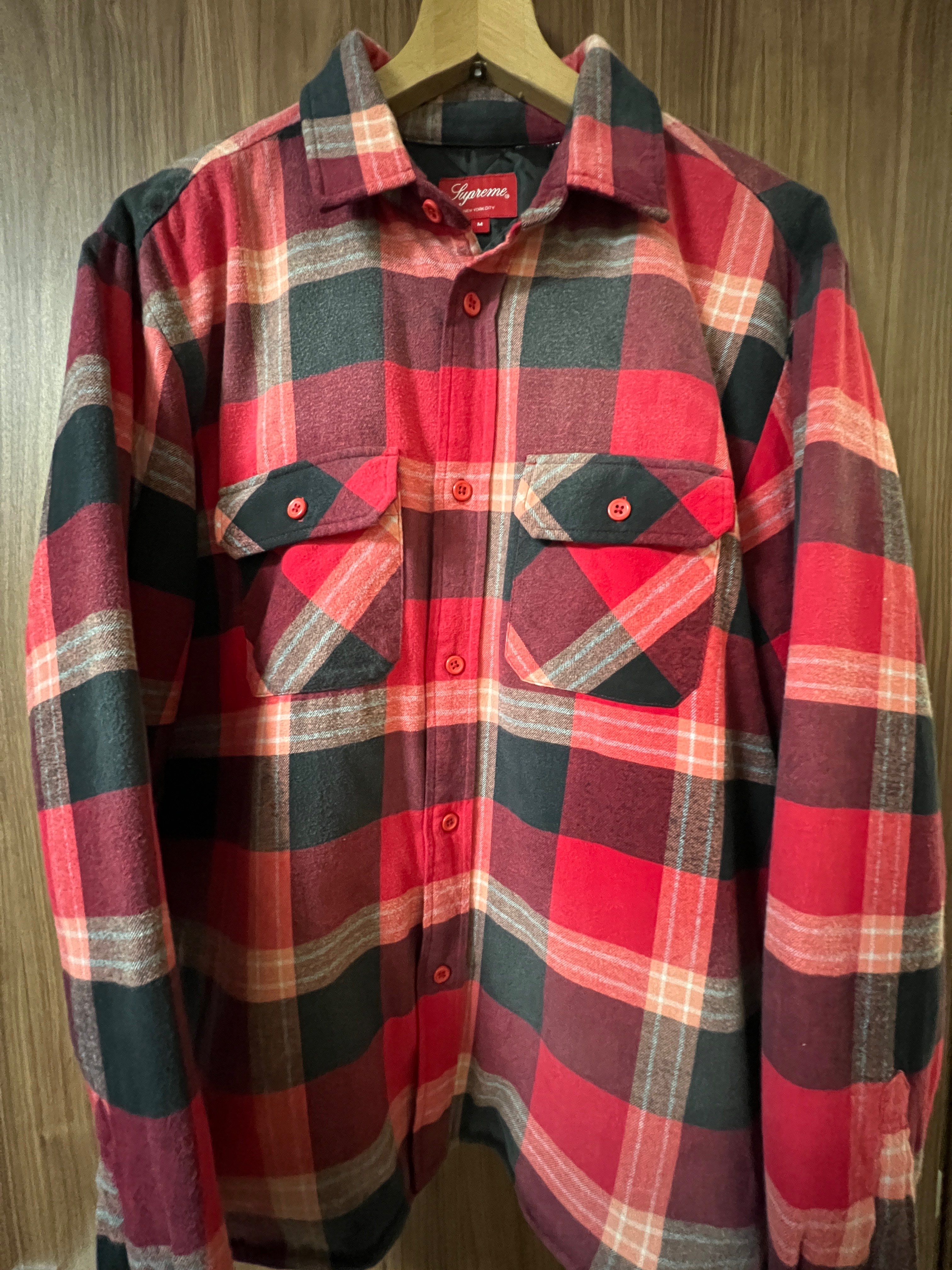 Supreme Quilted Flannel Shirt "Red"