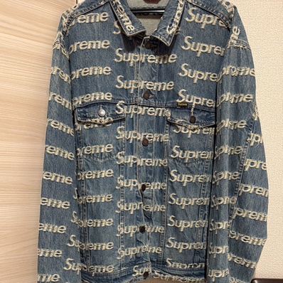 Supreme Frayed Logos Denim Trucker Jacket "Blue"