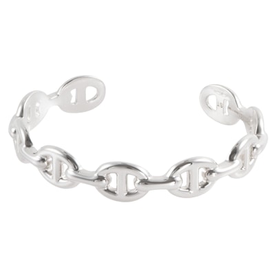 HERMES エルメス Chaine d'Ancre Enchainee シェーヌダンクル アンシェネMM バングル ブレスレット シルバー【中古】