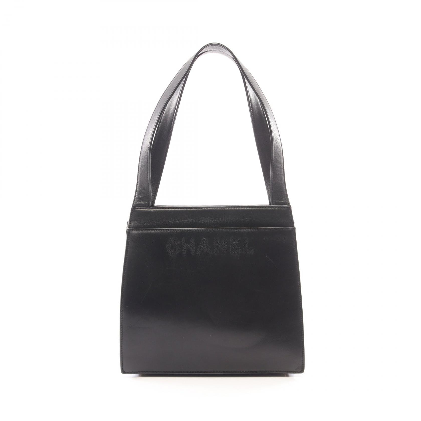 シャネル CHANEL ロゴ トートバッグ バッグ ラムスキン(羊革) レディース ブラック系 【中古】