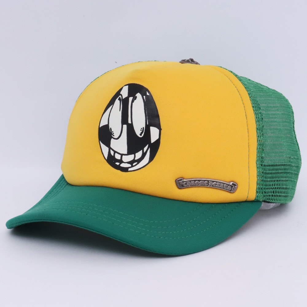 クロムハーツ PPO セックスレコーズ クロスボール メッシュ トラッカーキャップ "イエロー/グリーン"