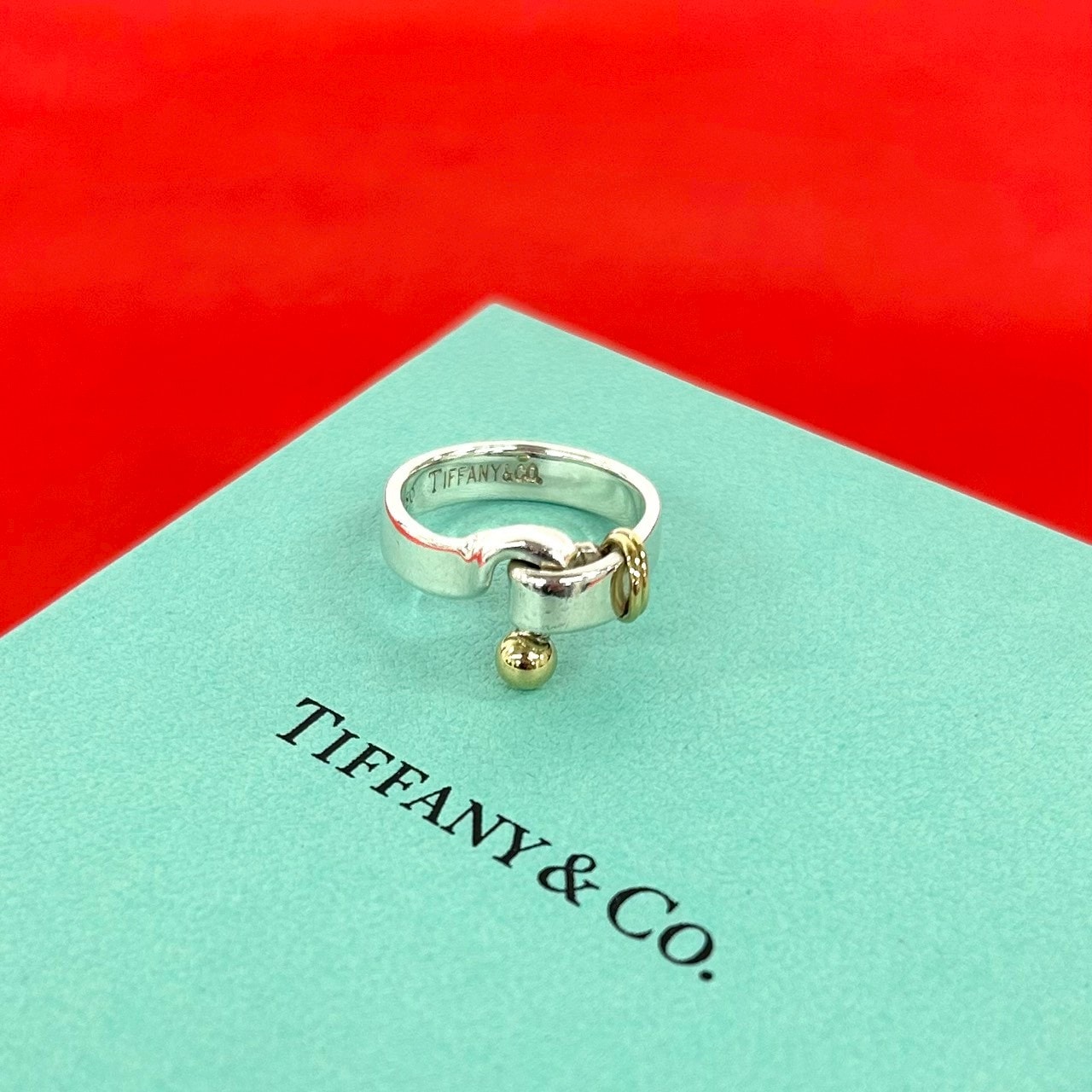 TIFFANY&Co. ティファニー フック&アイ シルバー925 K18イエローゴールド リング・指輪 10号 シルバー
 19172
