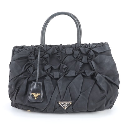 ■美品 プラダ テスート ナイロンギャザー トライアングルロゴ