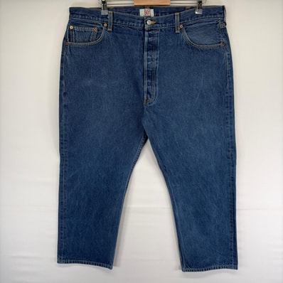 古着 リーバイス Levi's デニム パンツ ボタンフライ 501 ジーンズ ジーパン ジッパーフライ 5ポケ w44 L30 ブルー系 メンズ