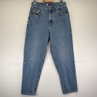 古着 90's/90年代 トミーヒルフィガー TOMMY HILFIGER デニムパンツ ジーンズ ジーパン 5ポケット 長ズボン w33 L34 ブルー メンズ