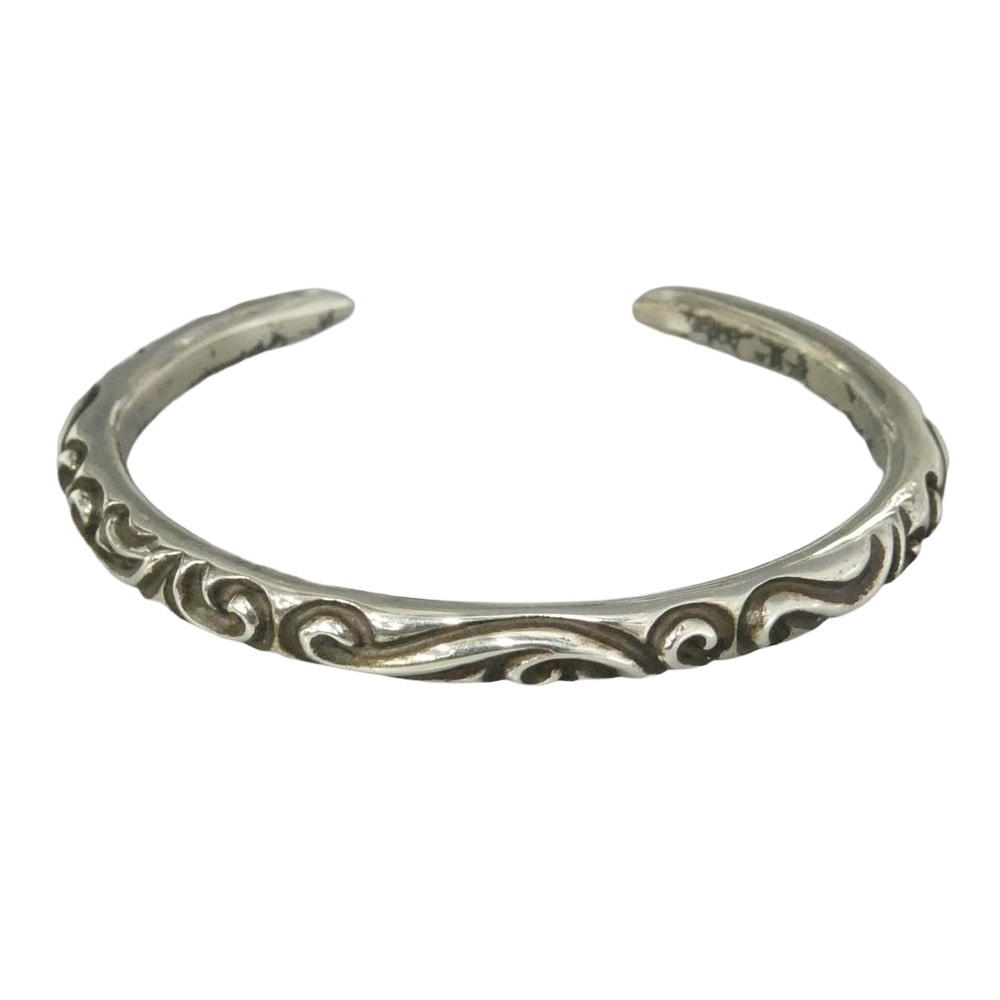 CHROME HEARTS クロムハーツ(原本無) BANGLE SCROLL スクロールバンド バングル ブレスレット Sサイズ シルバー系【中古】