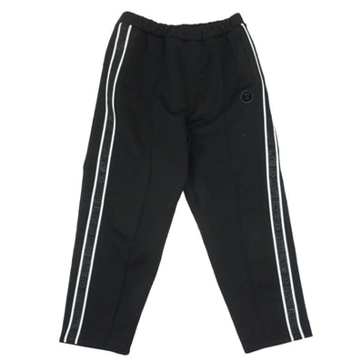 A BATHING APE アベイシングエイプ パンツ AAPPTMA644XXL AAPE エーエイプ Moonface Pintuck Track Pants ムーンフェイス サイドロゴライン トラックパンツ ブラック系 S【中古】