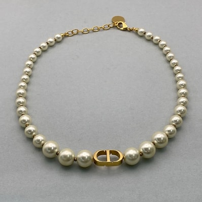Christian Dior クリスチャンディオール MONTAIGNE 30 モンテーニュ パールネックレス チョーカー ネックレス N1116MTGRS_D301 ゴールド レディース【中古】