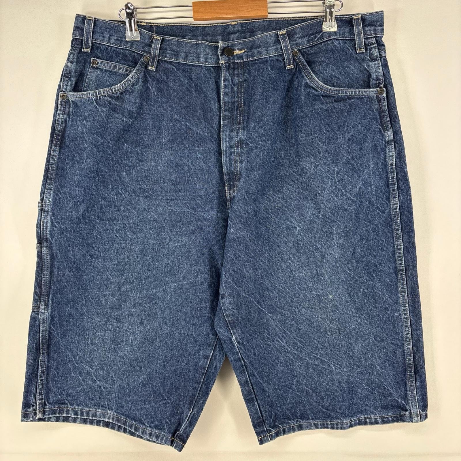 古着 ディッキーズ Dickies デニム ショートパンツ ペインターパンツ ワンポイントロゴ 大きいサイズ ハーフパンツ w40  ブルー メンズ