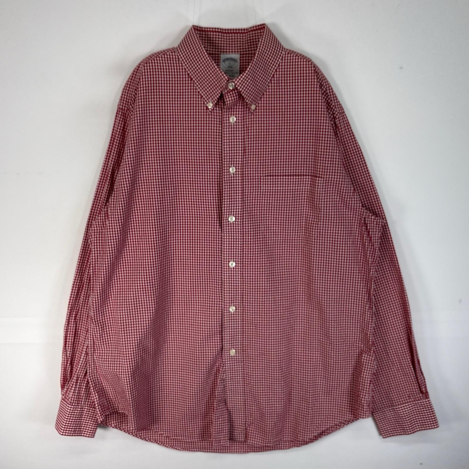 古着 ブルックスブラザーズ Brooks Brothers 長袖シャツ 1818 REGENT 胸ポケ L  レッド系 チェック メンズ