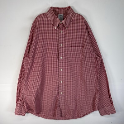 古着 ブルックスブラザーズ Brooks Brothers 長袖シャツ 1818 REGENT 胸ポケ L レッド系 チェック メンズ