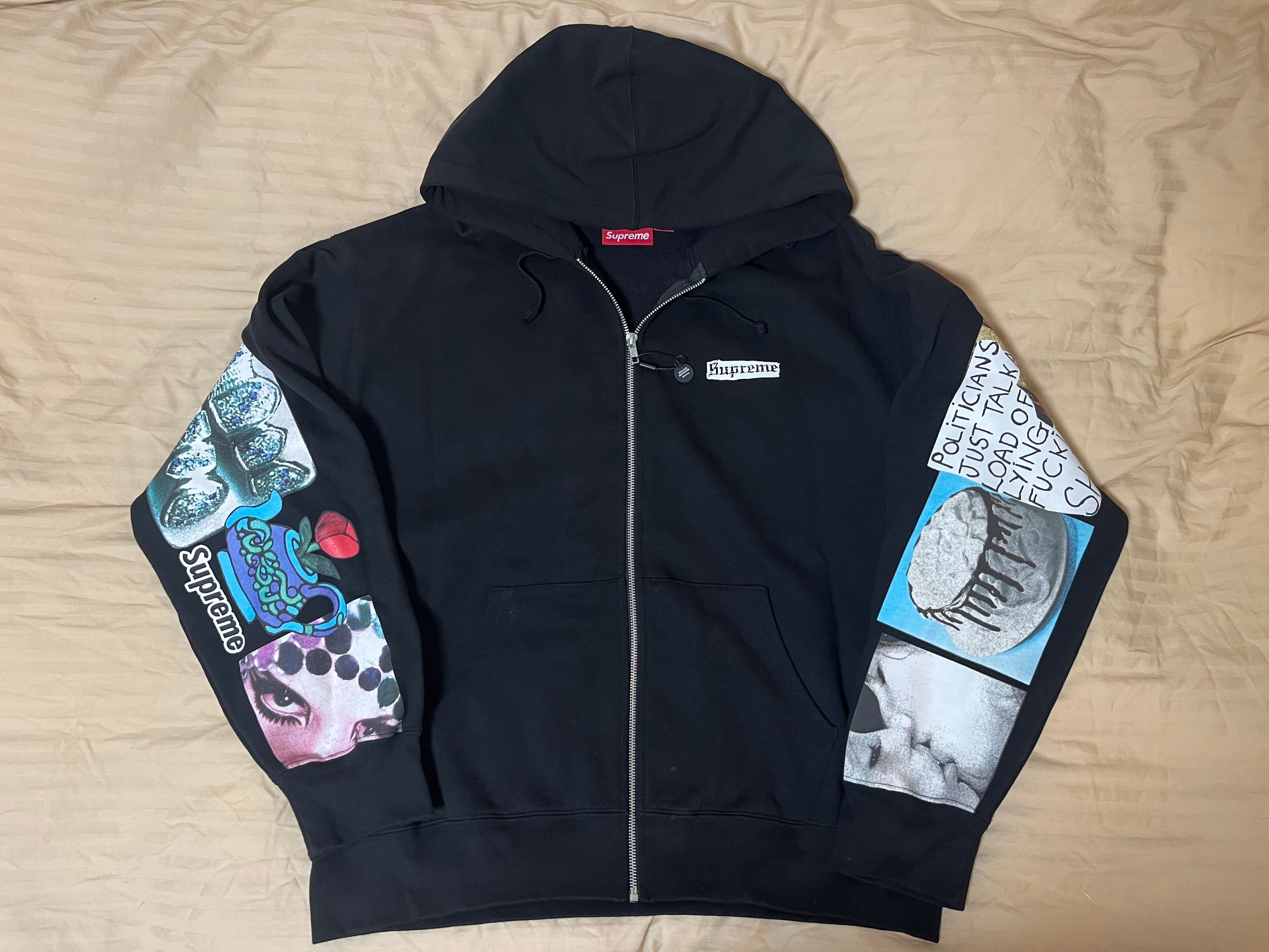 Supreme Spread Zip Up Hooded Sweatshirt "Black"