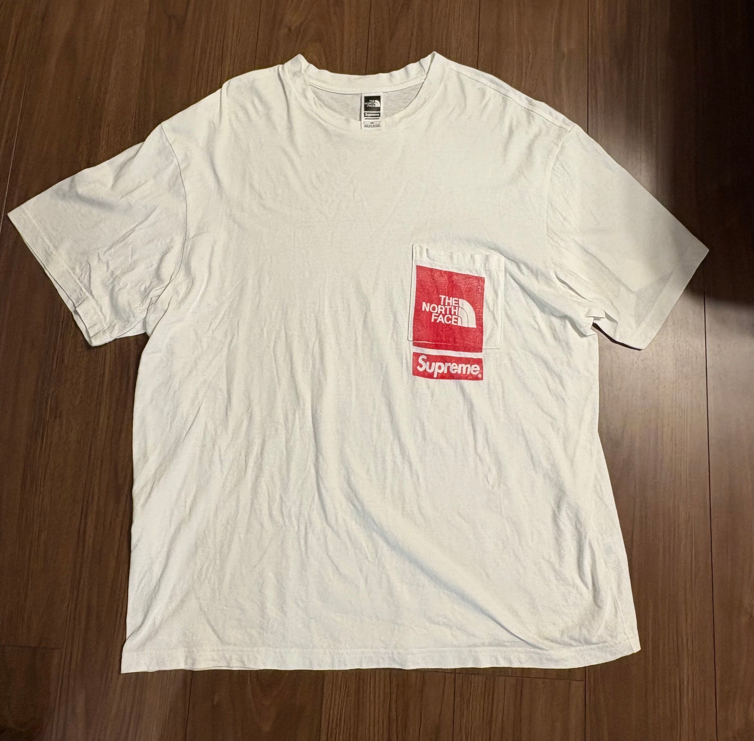 シュプリーム ザノースフェイス プリンティド ポケット Tシャツ "ホワイト"