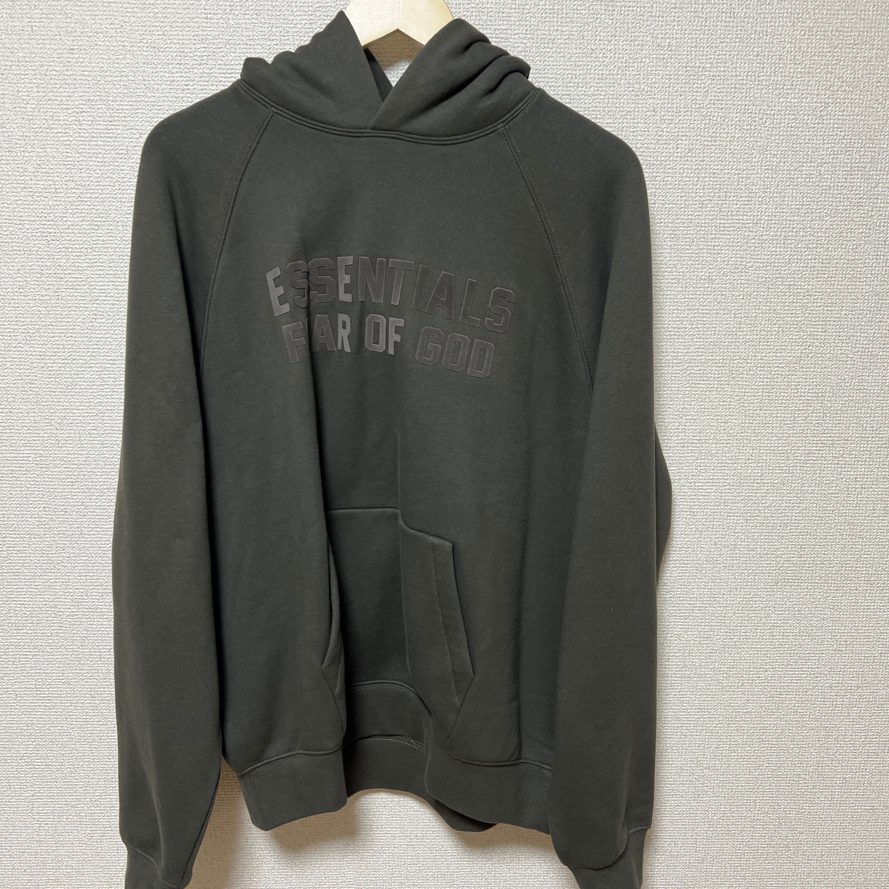 FEAR OF GOD ESSENTIALS Hoodie (Felt Logo) "Off Black"