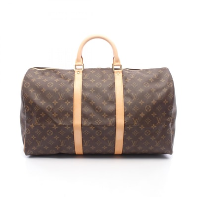 ルイ・ヴィトン LOUIS VUITTON キーポル50 ボストンバッグ バッグ PVCコーティングキャンバス レザー モノグラム メンズ レディース ブラウン系 M41426 【中古】