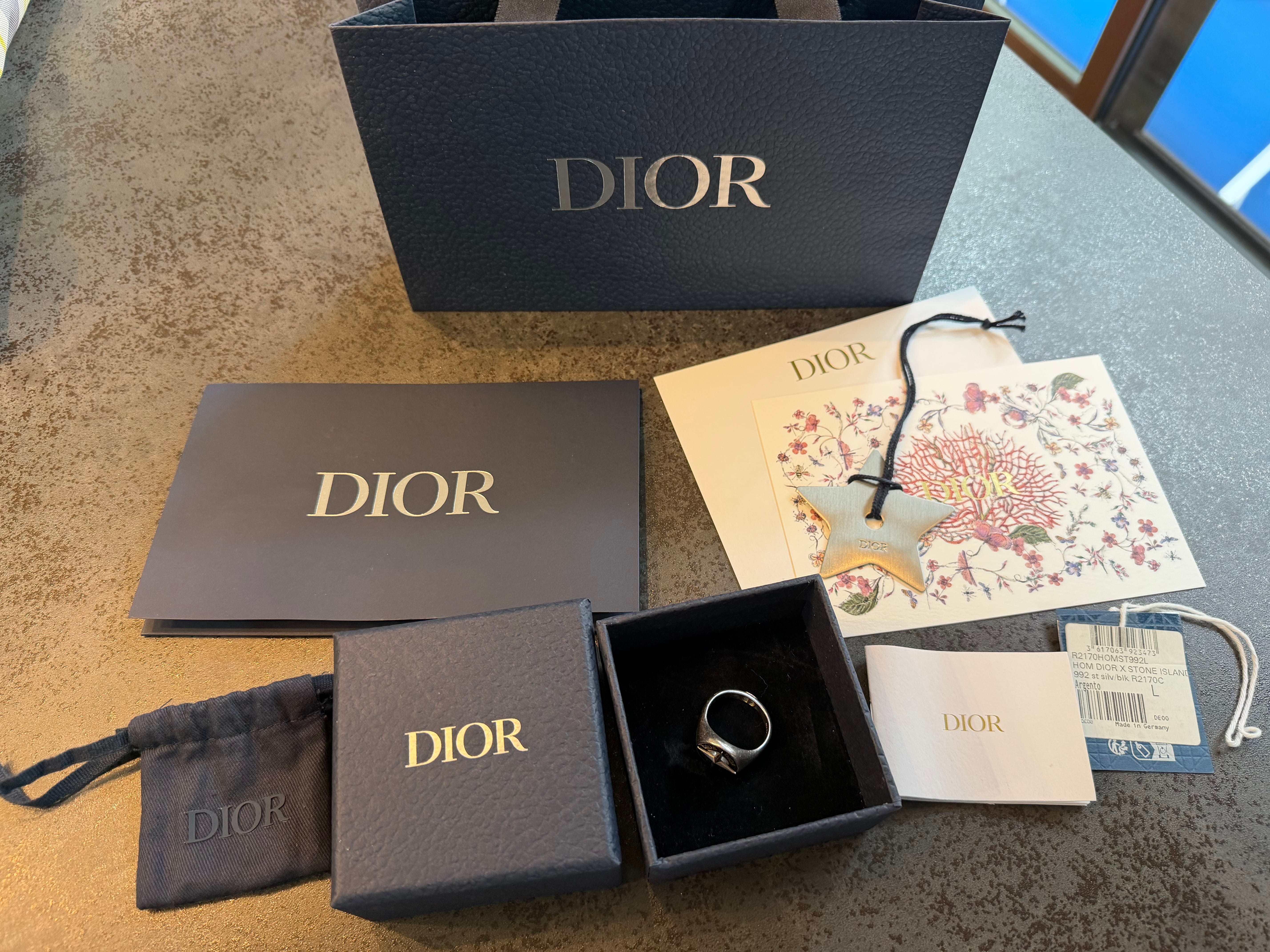 Dior x Stone Island Signet Ring Resin "Silver/Black"