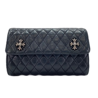 クロムハーツ CHROME HEARTS ウェーブキルティングウォレット ポーチ【中古】