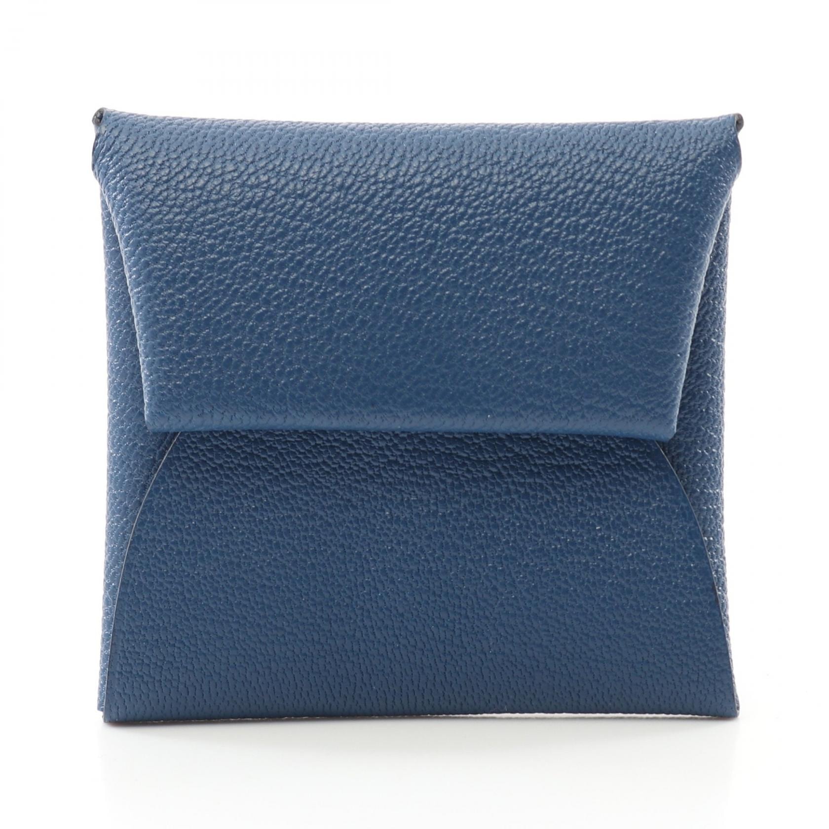 エルメス HERMES バスティア コインケース 財布 レザー シェーブル シェーブル W刻印（2024年製造） レディース ブルー系 【中古】