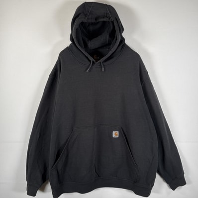 古着 カーハート Carhartt パーカー ビッグサイズ ORIGINAL FIT ワンポイントロゴ マフポケット 14042 ダークグレー メンズ