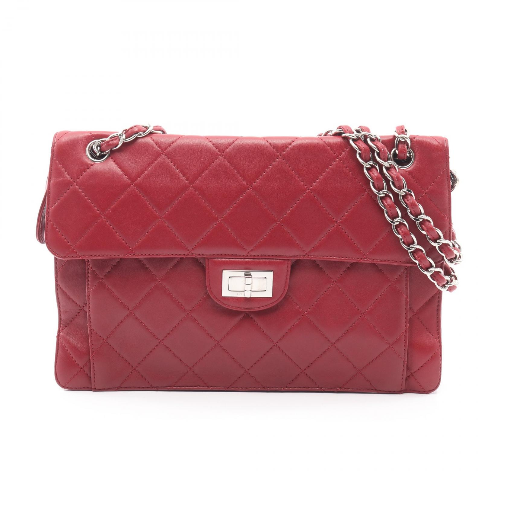 シャネル CHANEL マトラッセ ショルダーバッグ バッグ ラムスキン(羊革) レディース レッド系 【中古】