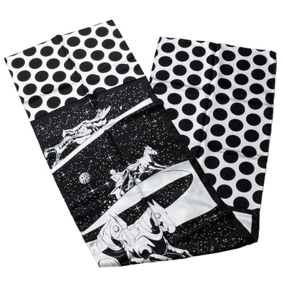 【未使用】HERMES エルメス マフラースカーフ Space Derby スペースダービー 753573S 11 スカーフ シルク silk ブラック ホワイト【中古】
